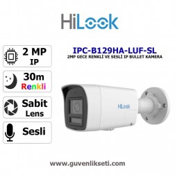 HILOOK IPC-B129HA-LUF/SL 2mp Gece Renkli ve Sesli ip Bullet Kamera